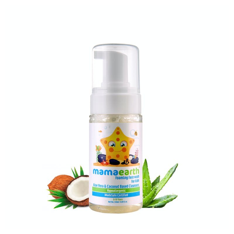 MamaEarth Foaming Face Wash For Kids With Aloe Vera & Coconut, 120ml (0-10 Years)